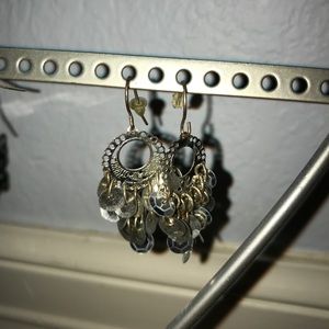 silver disco ball earrings